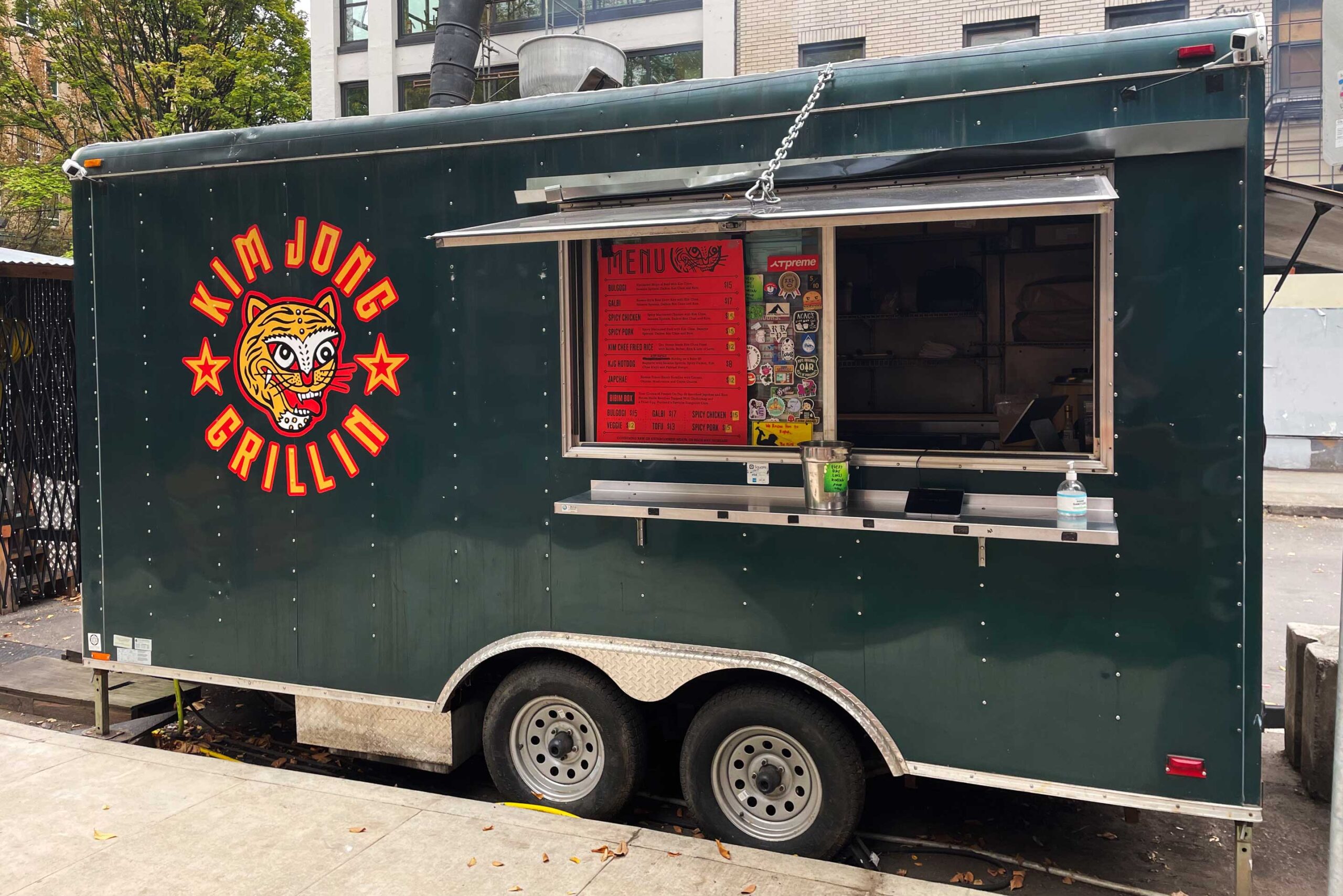 Exterior shot of the Kim Jong Grillin Food Cart in Downtown Portland